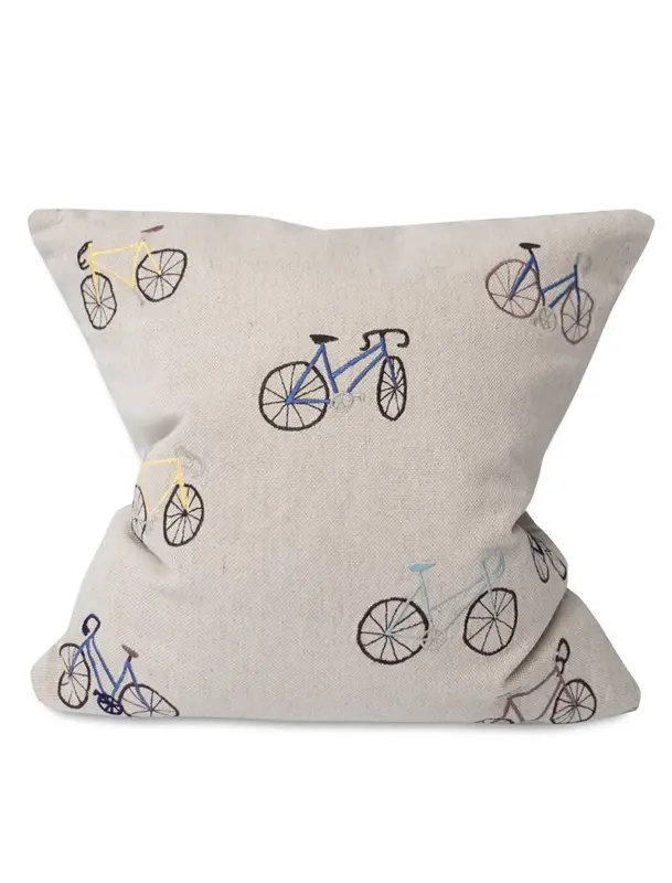 BICYCLES EMBROIDERED CUSHION COVER Populärt val