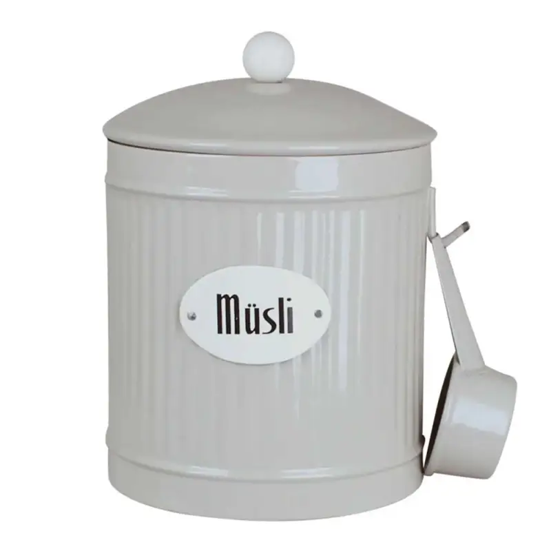 Begränsad tid Retro Müsli burk i järn - Beige