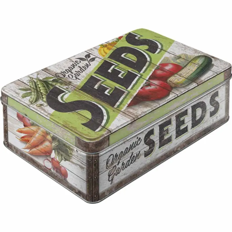 Platt plåtburk Seeds Utförsäljning