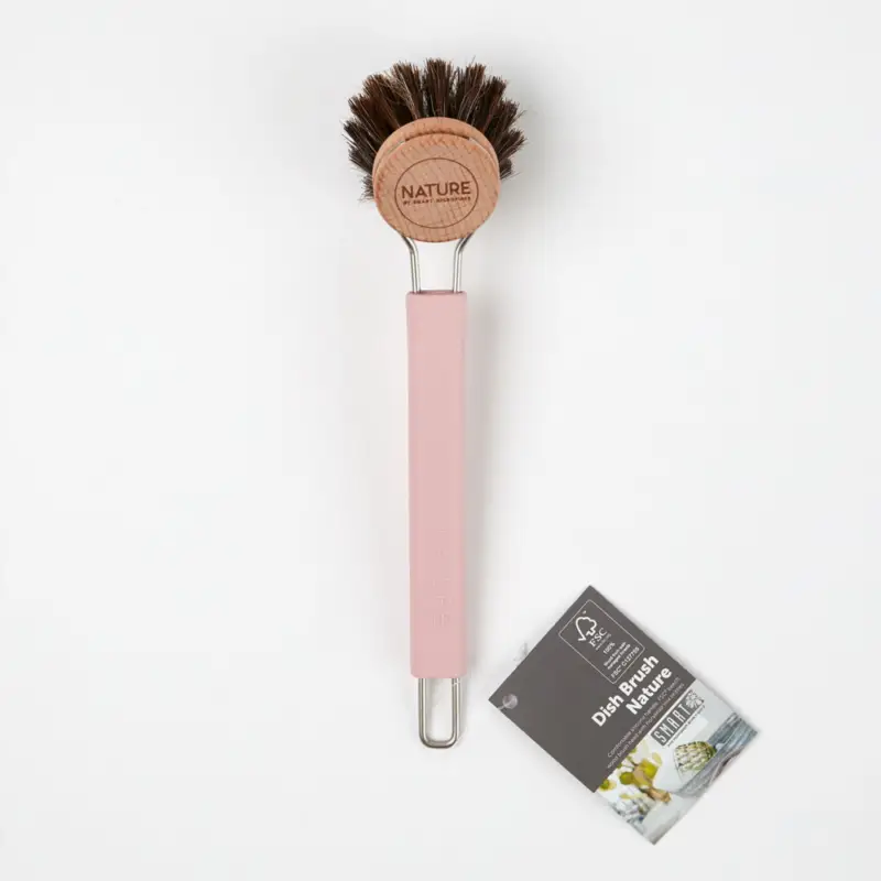 Rea Diskborste Nature med Silikonhandtag Rosa