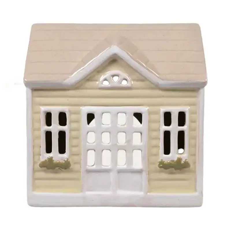 Keramikhus Ljusgul mini 9 cm Fynd