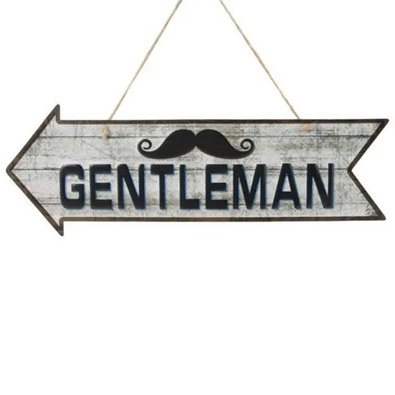 Expressleverans Plåtskylt Gentleman med hänge 12,5x40cm