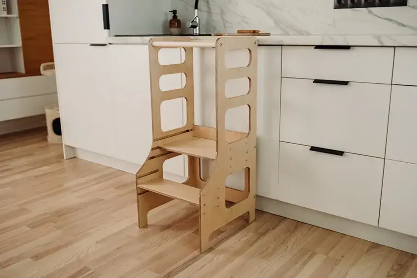 Endast idag Duck Woodworks, Justerbar hjälpa till pall, natur