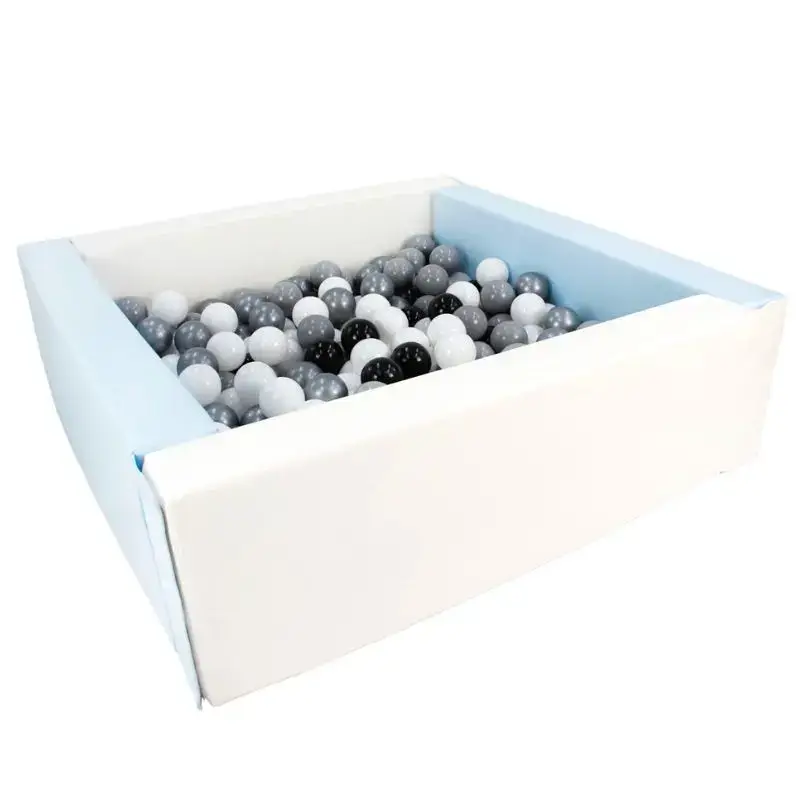 Rabatt Rektangulärt blå/vit bollhav 80x80x30 cm (valfri bollfärg)