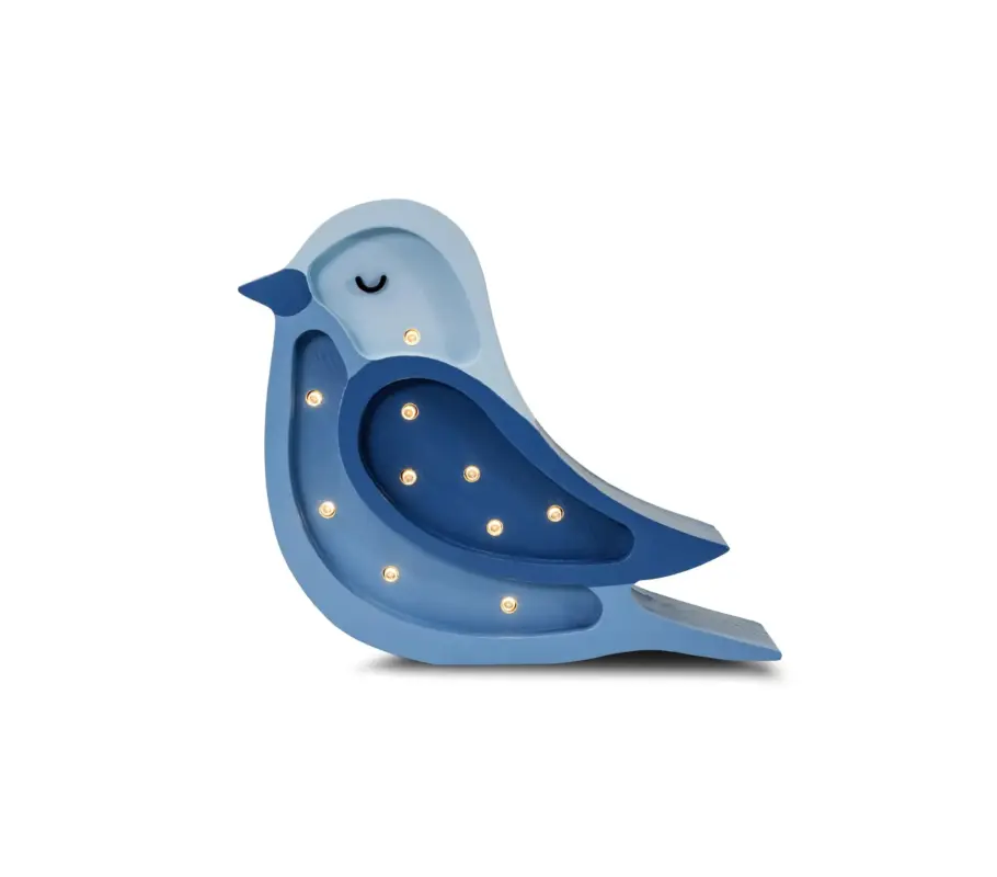 Little Lights, Nattlampa till barnrummet, Liten fågel Denim Snabb leverans