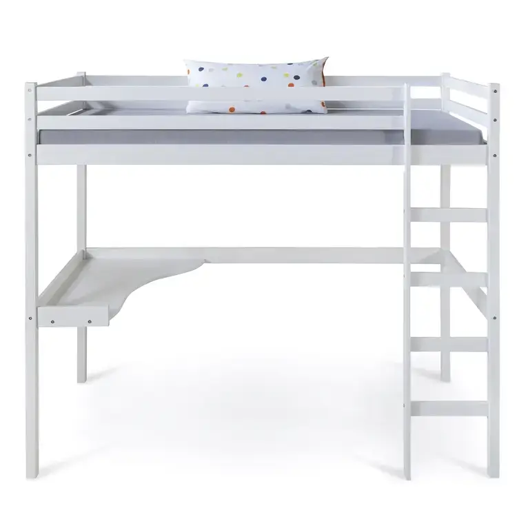 Endast denna vecka Vit loftsäng med skrivbord 90×200