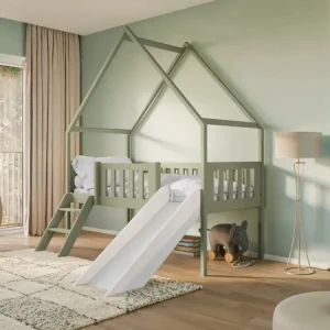 Rabatt Hussäng Stella med rutschkana – 80×180 cm, Olive