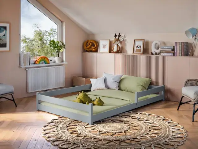 Barnsäng Zora 120×200 cm, grå Billigare