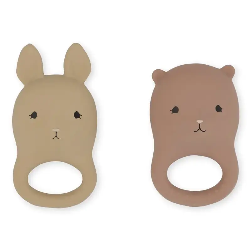 Konges Sløjd, bitleksaker Rabbit Bear, 2-pack Trygg betalning