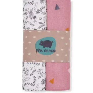 Snuttefilt muslin-bambu, botanic & pink, Pink No More – 2-pack Erbjudandepris