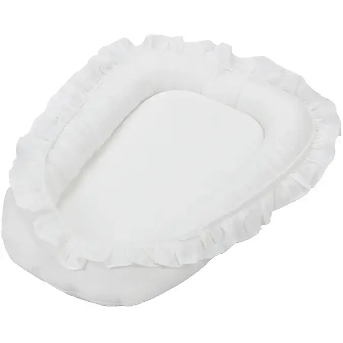 risnedsättning Cotton & Sweets, vit babynest i 100 % linne