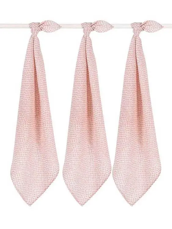 Jollein, snuttefilt snake pale pink 70×70 cm, 3-pack Outlet