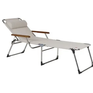Expressleverans Amigo tx alu solsäng m armstöd i björk - whitebeige