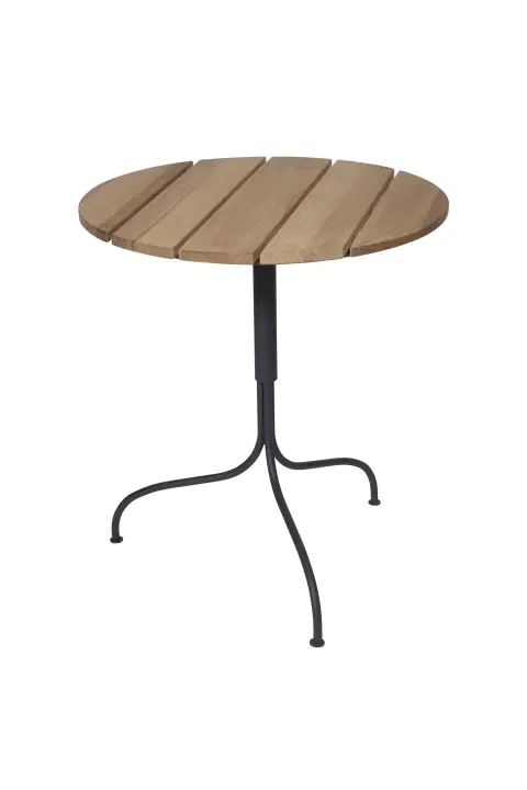 Premium Bord Akleja - obehandlad teak/mörkgrått stativ