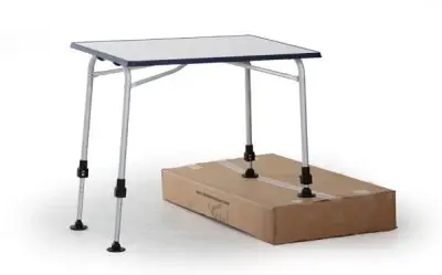 Volga campingbord 80x60 cm - silver/vit Snabb frakt