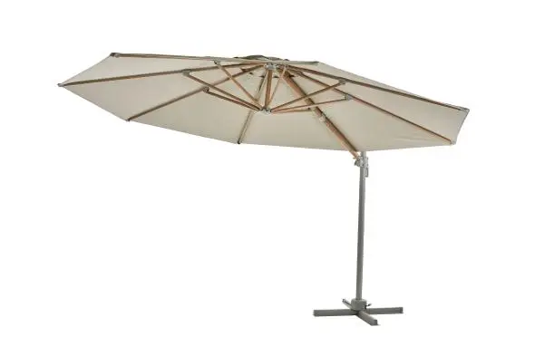 Snabb frakt Luzzi frihängande parasoll Ø 3,5 m - light grey/khaki