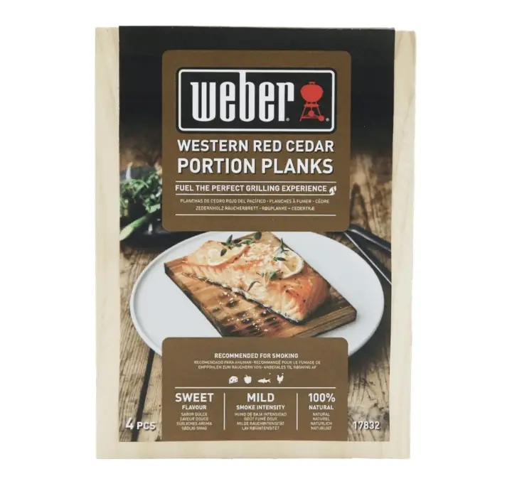 Rökplankaportionsstorlek 4-pack - cederträ Säker betalning