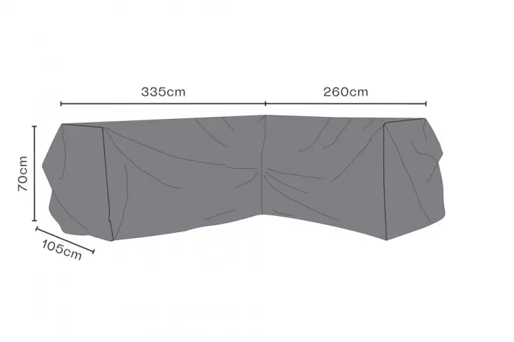 Köp online Hörnsoffskydd L260/R335x105xH70 cm, andas - svart