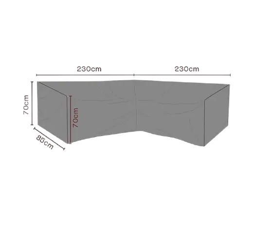 Trygg betalning Hörnsoffskydd 230/230x85xH70 cm, andas - svart