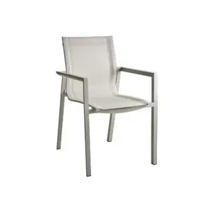 Beställ idag Delia karmstol - light grey/offwhite textilene