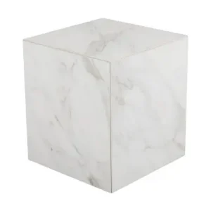 Zten soffbord 40x40 H45 cm - vit marmorlook Outlet
