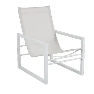 Beställ idag Vevi loungefåtölj - vit/offwhite textilene