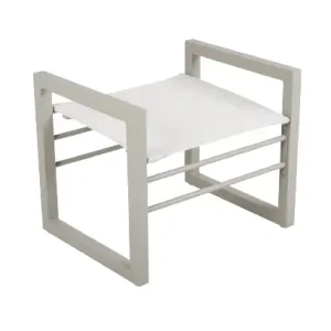 Vevi fotpall - khaki/offwhite textilene Billig
