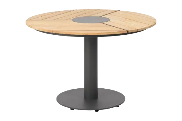 Peace Wood bord Ø 110 H73 cm - antracit/teak Erbjudandepris