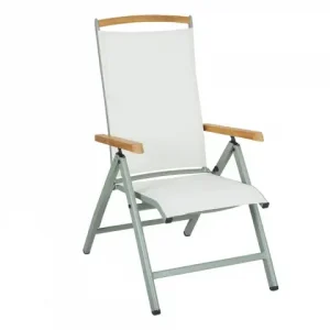Andy positionsstol - dusty green/offwhite textilene Kampanjpris