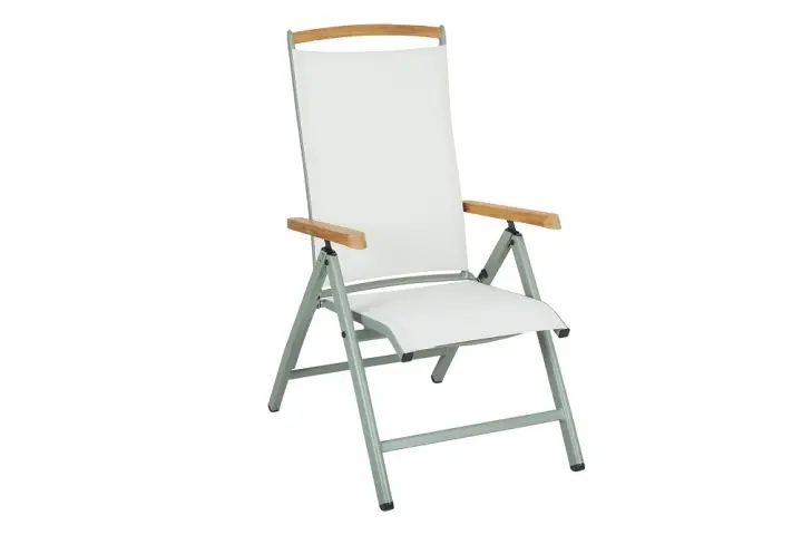 Andy positionsstol - dusty green/offwhite textilene Kampanjpris