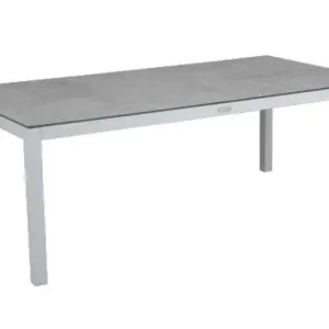 Belfort soffbord 140x70 H50 cm - vit/glas risnedsättning