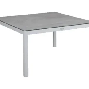 Belfort soffbord 90x90 H50 cm - vit/glas Expressleverans