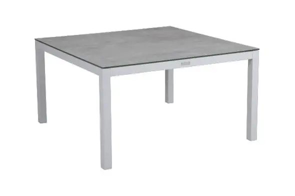 Belfort soffbord 90x90 H50 cm - vit/glas Expressleverans