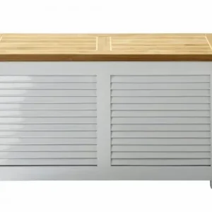 Säker betalning Classic förvaringsbänk 90x30 H48 cm - vit/teak