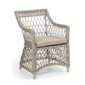 Snabb leverans Beatrice karmstol - vit/beige dyna