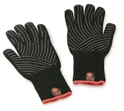 Premium grillhanskar S/M - black/red Snabb leverans