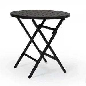 Wilkie fällbart cafébord Ø 72 H73 cm - matt svart Lågt pris