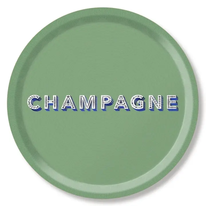 Champagne bricka Ø 39 cm - sage green Begränsat erbjudande