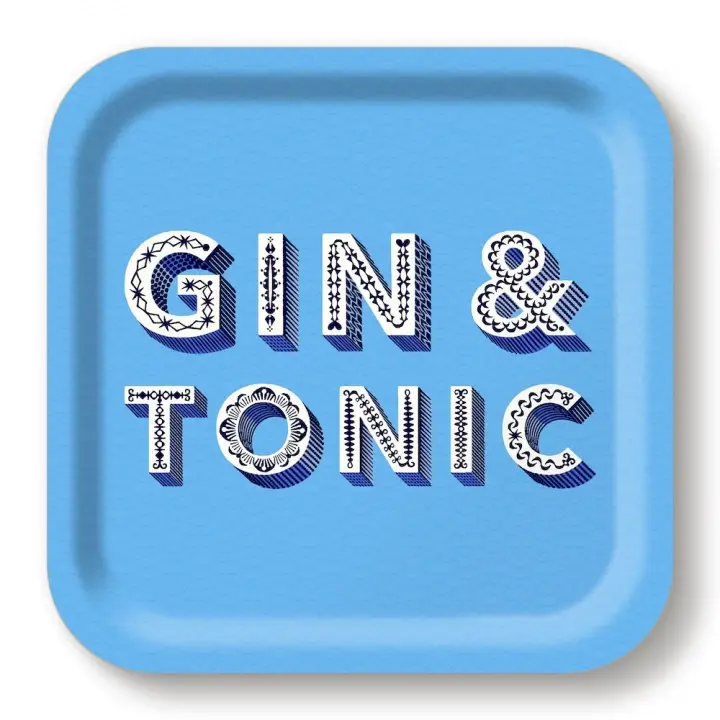 Gin & Tonic bricka 20x20 cm - sky blue Endast denna vecka