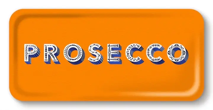 Prosecco bricka 32x15 cm - satsuma orange Expressleverans