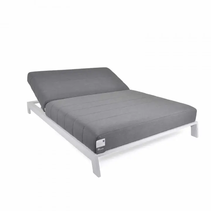 Populär Bite solsäng, dubbel - vit/flanelle dyna