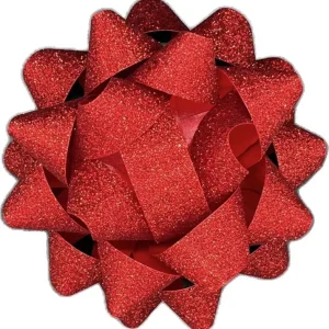 Rosett Glitter Röd Maxi Ø12,5cm risnedsättning