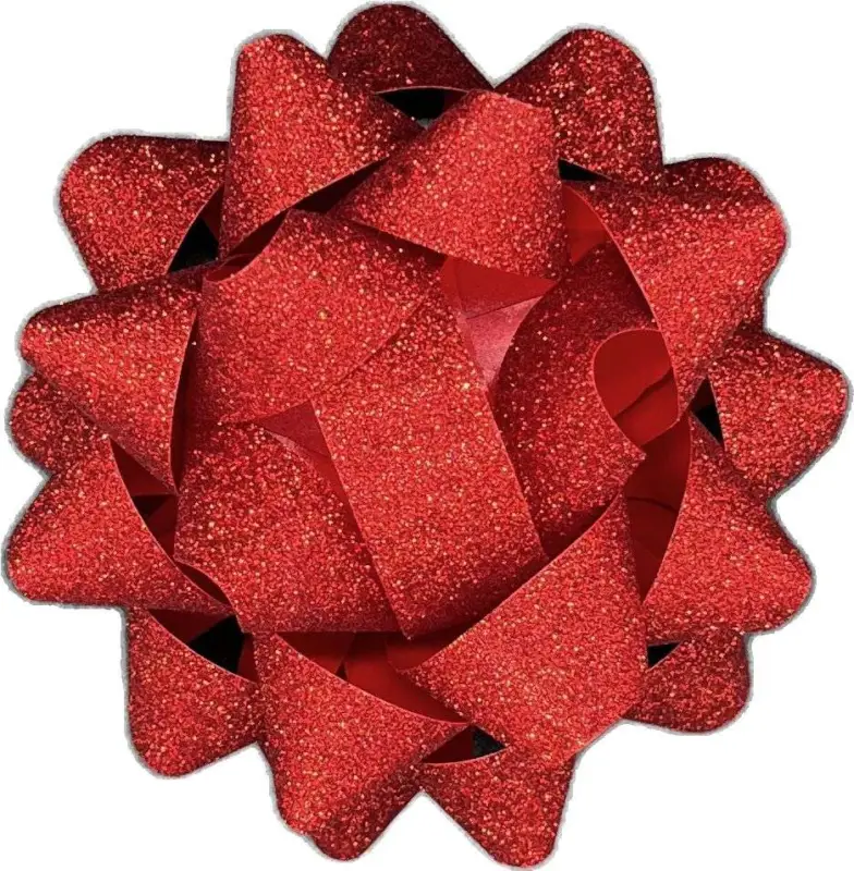 Rosett Glitter Röd Maxi Ø12,5cm risnedsättning