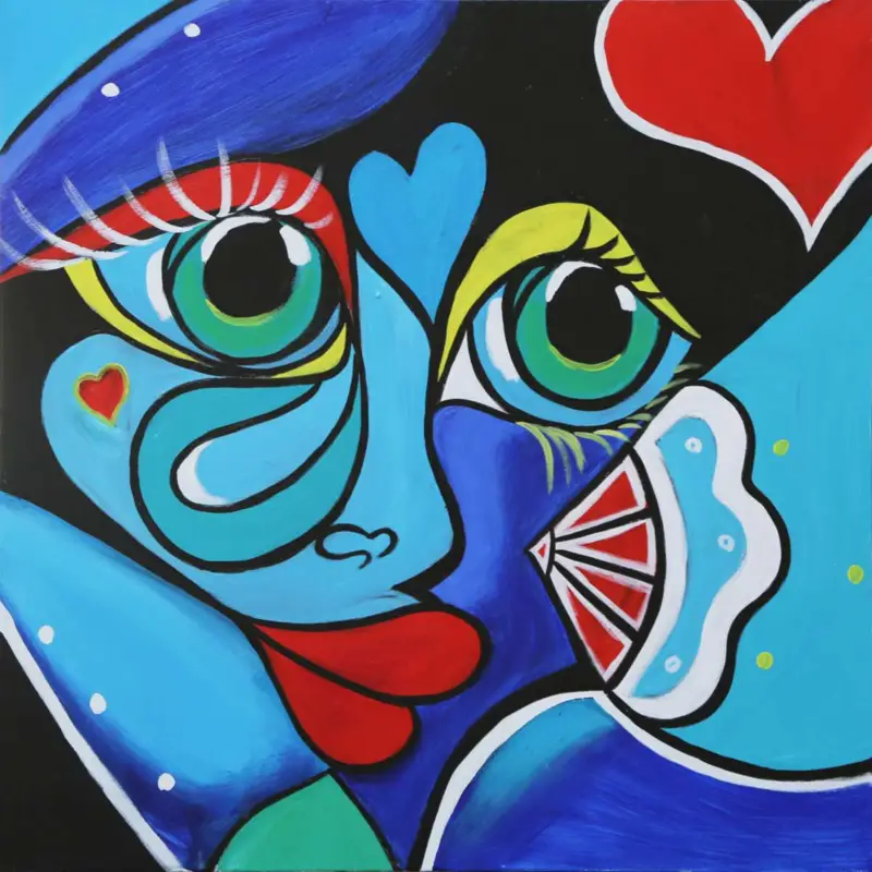 Tavla 100×100 cm Ansikte Fynd