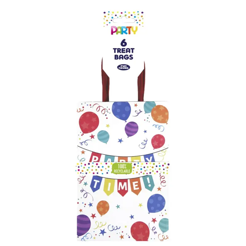 Premium Presentpåse Kalas Ballonger 6-pack 14x36cm