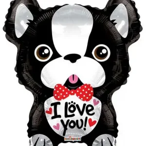 Ballong French Bulldog I Love You 46cm Beställ nu