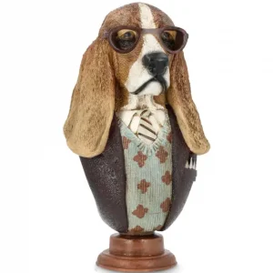 Basset Hund Med Glasögon 22x22x40cm Säker betalning