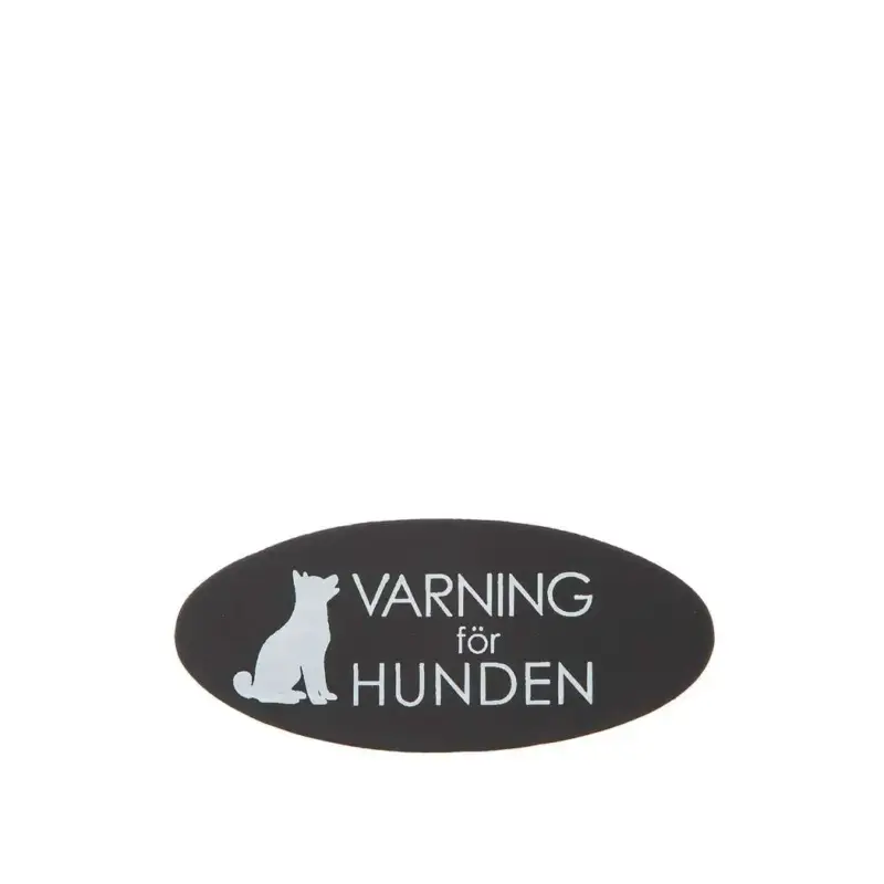 Dörrskylt Plåt ”Varning Hunden” 10cm Snabb leverans