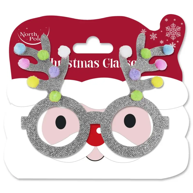 Billigare Glasögon Christmas Pompoms Silver 15×13 cm