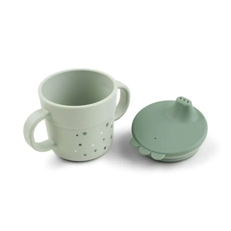 Billig Pipmugg Happy dots Grön 6,5x9cm